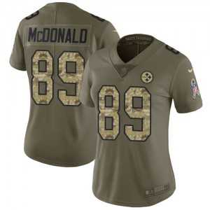 Womens Nike Pittsburgh Steelers #89 Vance McDonald Limited Olive Camo 2017 Salute to Service NFL Jersey Dyin->women nfl jersey->Women Jersey